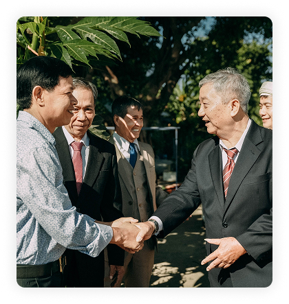 Business delegates greeting each other